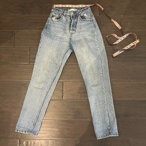 Stradivarius Acid Wash Straight Leg Jeans 00